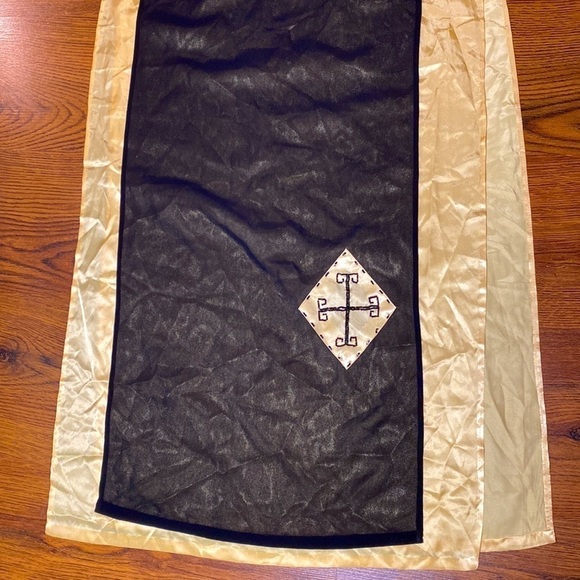 🌷100% Silk🌷 Beautiful Rare Vintage Ao Dais Black & Gold Bead Detail Dress - Picture 4 of 11